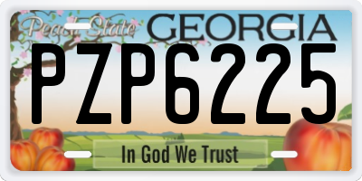 GA license plate PZP6225