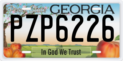 GA license plate PZP6226