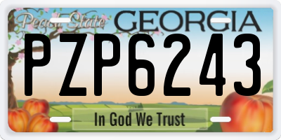 GA license plate PZP6243