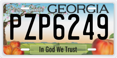 GA license plate PZP6249