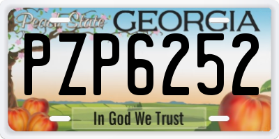 GA license plate PZP6252