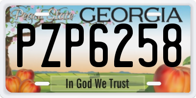 GA license plate PZP6258