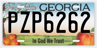 GA license plate PZP6262
