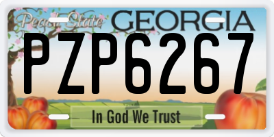 GA license plate PZP6267