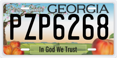 GA license plate PZP6268