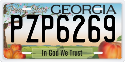 GA license plate PZP6269