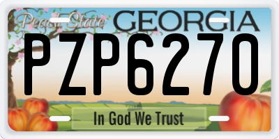 GA license plate PZP6270