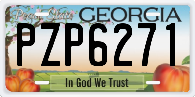 GA license plate PZP6271