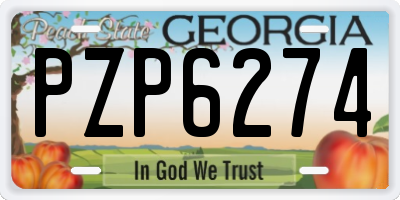GA license plate PZP6274