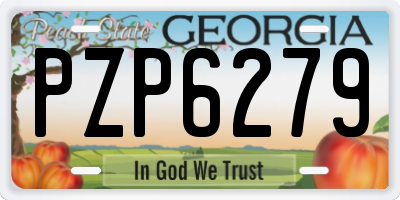 GA license plate PZP6279