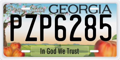 GA license plate PZP6285