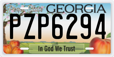 GA license plate PZP6294