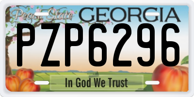GA license plate PZP6296
