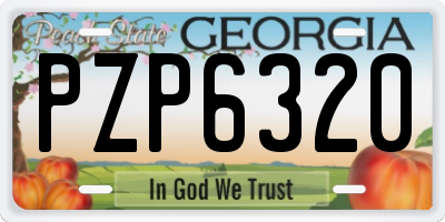 GA license plate PZP6320