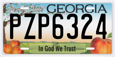 GA license plate PZP6324