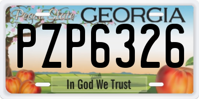 GA license plate PZP6326