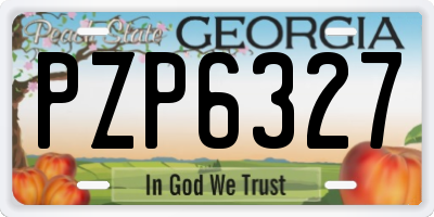 GA license plate PZP6327