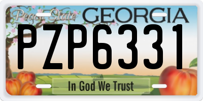 GA license plate PZP6331