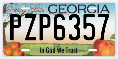 GA license plate PZP6357