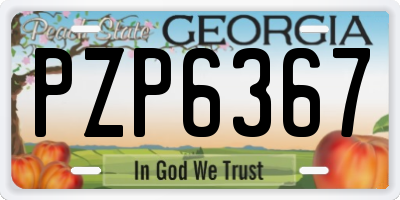GA license plate PZP6367