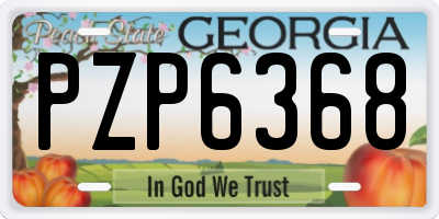GA license plate PZP6368