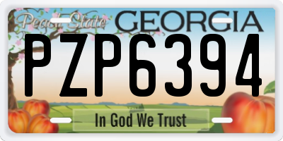 GA license plate PZP6394