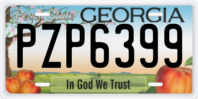 GA license plate PZP6399