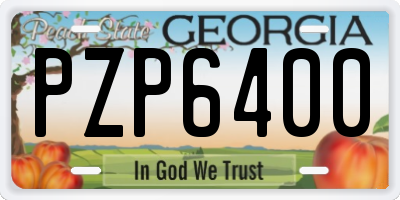 GA license plate PZP6400