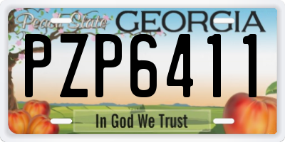 GA license plate PZP6411