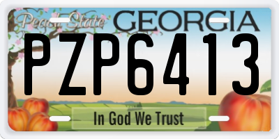 GA license plate PZP6413