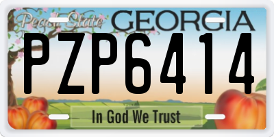 GA license plate PZP6414