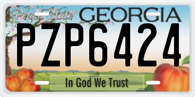 GA license plate PZP6424