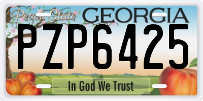 GA license plate PZP6425