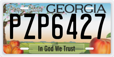 GA license plate PZP6427