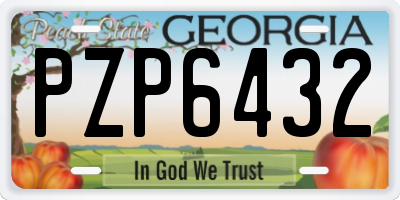 GA license plate PZP6432
