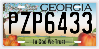 GA license plate PZP6433
