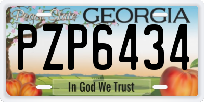 GA license plate PZP6434