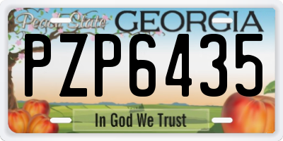 GA license plate PZP6435