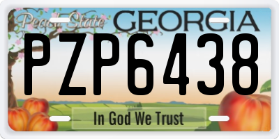GA license plate PZP6438