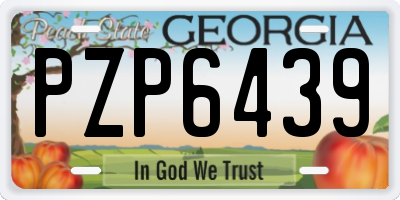 GA license plate PZP6439