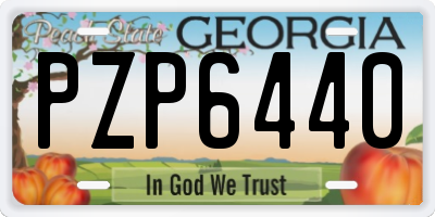 GA license plate PZP6440