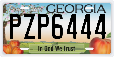 GA license plate PZP6444