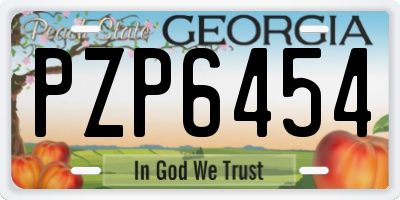 GA license plate PZP6454