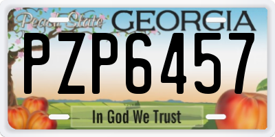 GA license plate PZP6457