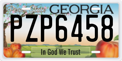GA license plate PZP6458