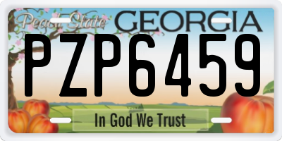 GA license plate PZP6459