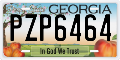 GA license plate PZP6464