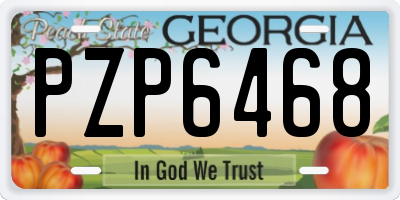 GA license plate PZP6468