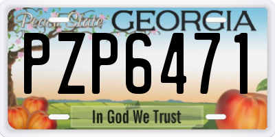 GA license plate PZP6471