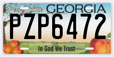 GA license plate PZP6472